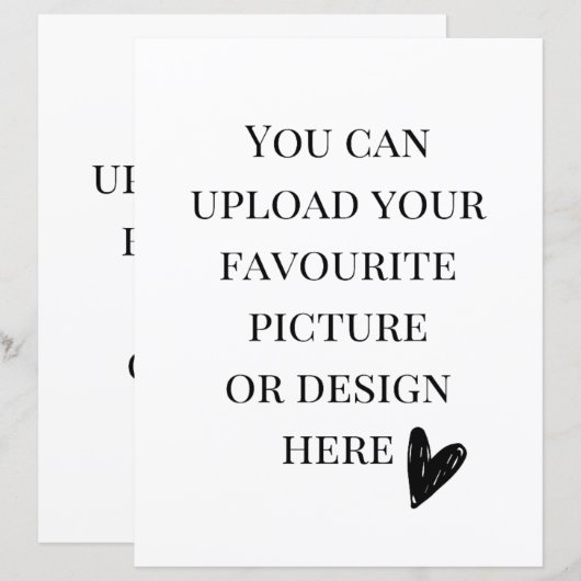 Personaliseer 8,5 inch x 11-inch behuizing kaart-  (Voorkant / Achterkant)