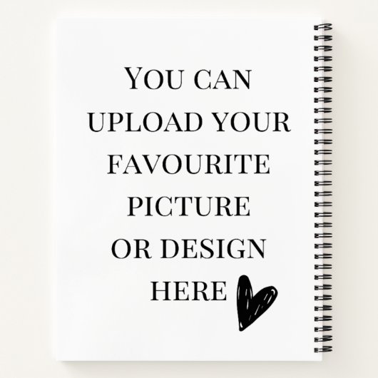 Personaliseer 8,5 inch x 11 inch spiraal notitieboek (Achterkant)