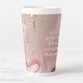 Personaliseer Aangepaste Bijbel Schrift Quote Latt Latte Mok (Voorkant)