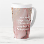 Personaliseer Aangepaste Bijbel Schrift Quote Latt Latte Mok (Rechterhoek)