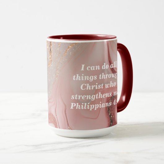 Personaliseer aangepaste bijbelschrift koffie Mok (Voorkant rechts)