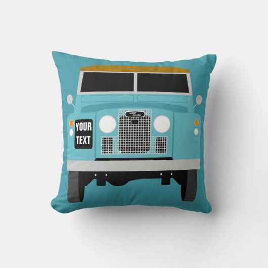 Personaliseer aangepaste blauwe Land Rover Series  Kussen (Voorkant)