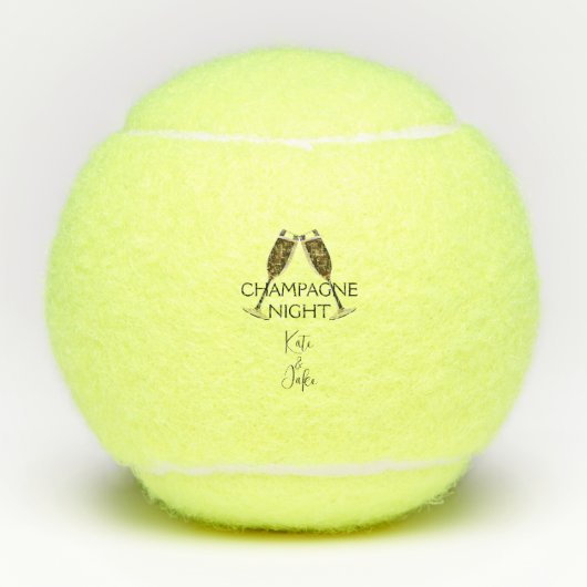 Personaliseer Aangepaste Champagne Night Tennis Ba Tennisballen (Voorkant)
