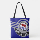 Personaliseer Aangepaste Donkerblauwe Morris Minor Tote Bag (Achterkant)