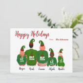 Personaliseer Aangepaste Familie Elfen Elf Kerst K Kaart (Staand voorkant)