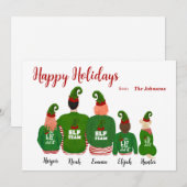 Personaliseer Aangepaste Familie Elfen Elf Kerst K Kaart (Voorkant / Achterkant)