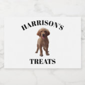 Personaliseer aangepaste hond, kat naam foto trakt voedselcontainer etiket (Enkel label)