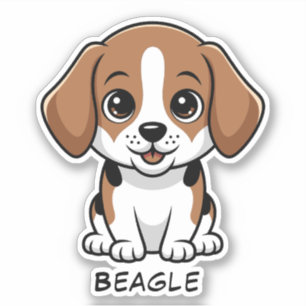 Personaliseer Aangepaste Hond Naam Beagle Sticker