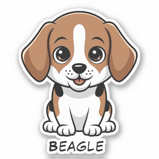 Personaliseer Aangepaste Hond Naam Beagle Sticker (Voorkant)