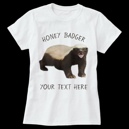 Personaliseer aangepaste honingbadger Funny T-Shir T-shirt