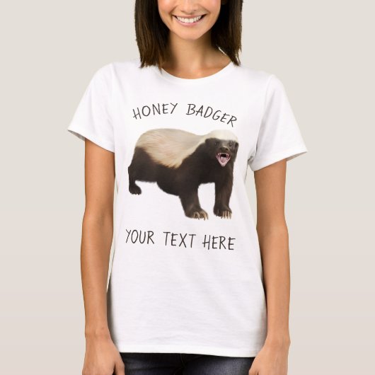 Personaliseer aangepaste honingbadger Funny T-Shir T-shirt (Voorkant)