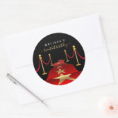 Personaliseer Aangepaste Rode Tapijt Theme Party S Ronde Sticker (Envelop)