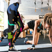 Personaliseer Aangepaste Yoga Workout Sparkle Cat  Leggings