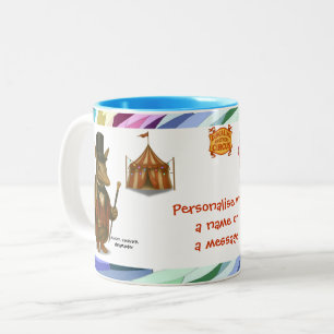 Personaliseer: aardvark ringmeester tweekleurige koffiemok