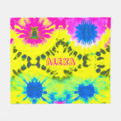 PERSONALISEER ABSTRACT ONTWERP STROPDAS-DYE FLEECE DEKEN (Voorkant (Horizontaal))