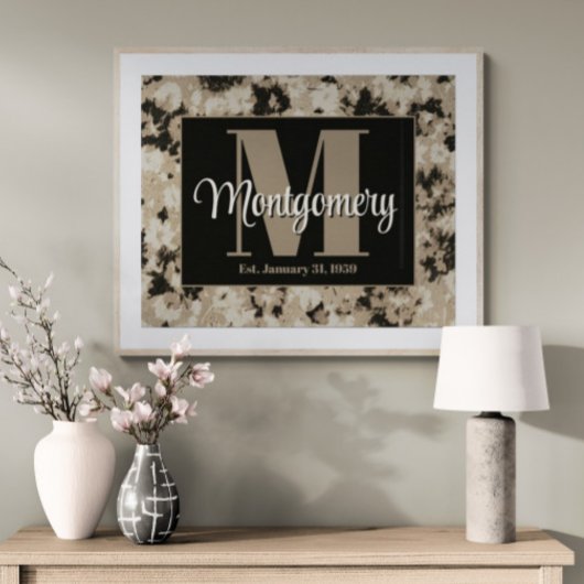 Personaliseer achternaam Wall Art Wedding Gift Ide Poster