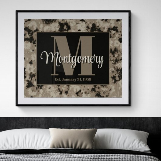 Personaliseer achternaam Wall Art Wedding Gift Ide Poster