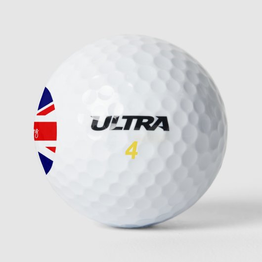 Personaliseer add Naam Britse vlag Golfballen (Logo)