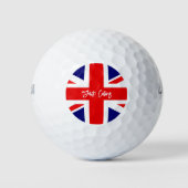 Personaliseer add Naam Britse vlag Golfballen (Voorkant)