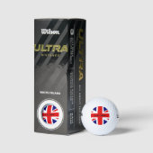 Personaliseer add Naam Britse vlag Golfballen (Verpakking)