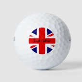 Personaliseer add Naam Britse vlag Golfballen (Voorkant)