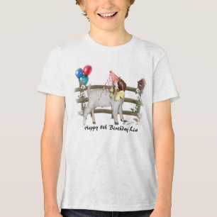 Personaliseer Adorable Boer Geit Kid Verjaardag Sh Tri-Blend Shirt