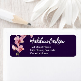 Personaliseer Adres Roze Moth Orchids Etiket