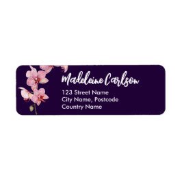 Personaliseer Adres Roze Moth Orchids Etiket