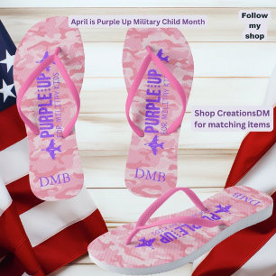 Personaliseer Adult Paars Omhoog Militaire Kind Teenslippers