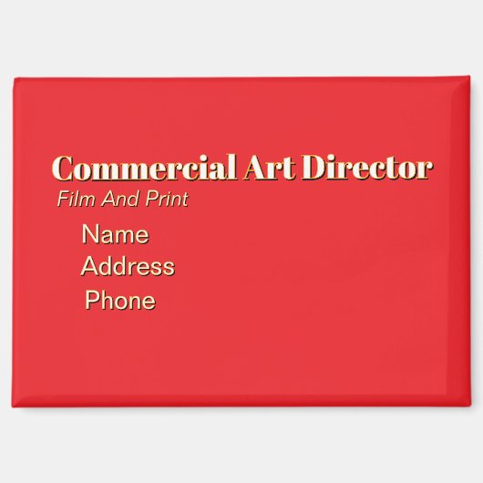 Personaliseer Adverteer Commercieel Art Director Magneet (Voorkant)