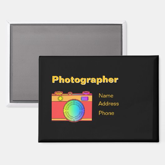 Personaliseer Adverteer Fotograaf Zakelijk Magneet (Voorkant / Achterkant)