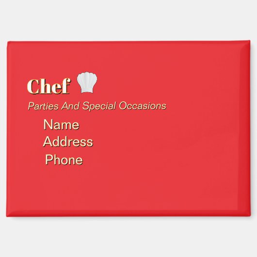 Personaliseer Adverteren Promoot Chef Magneet (Voorkant)