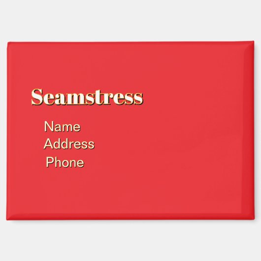 Personaliseer Adverteren Promoot Seamstress Magneet (Voorkant)