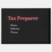 Personaliseer Adverteren Promoot Tax Preparer Magneet (Voorkant)