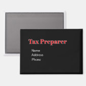 Personaliseer Adverteren Promoot Tax Preparer Magneet (Voorkant / Achterkant)