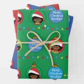 Personaliseer Afrikaans-Amerikaans meisje Elf Inpakpapier Vel (In situ)