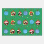 Personaliseer Afrikaans-Amerikaans meisje Elf Inpakpapier Vel (Voorkant)