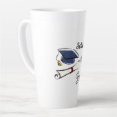 Personaliseer Afstudeerballon Latte Mok (Linkerhoek)