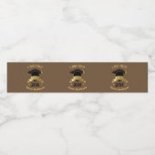 Personaliseer Afstuderen Bruin Gouden Waterfles Waterfles Etiket (Enkel label)