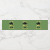 Personaliseer Afstuderen Groene Zwarte Waterfles Etiket (Enkel label)