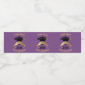 Personaliseer Afstuderen Paarse gouden waterfles Etiket (Enkel label)
