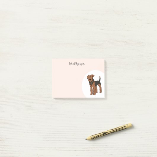 Personaliseer Airedale Terrier Post-it® Notes (Op bureau)
