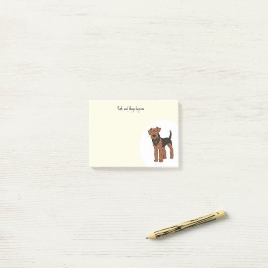 Personaliseer Airedale Terrier Post-it® Notes (Op bureau)