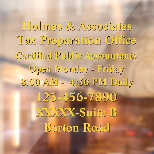 Personaliseer Algemene bedrijfsgegevens Black Gold Raamsticker (Vel 2)