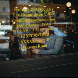 Personaliseer Algemene Zakelijke Gegevens Zwart Go Raamsticker