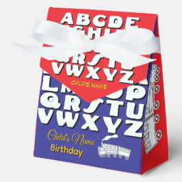 Personaliseer Alphabet Kind Verjaardag Jongen Rood Bedankdoosjes