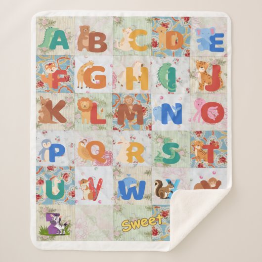 Personaliseer Alphabet Sherpa Blanket Sherpa Deken (Voorkant)
