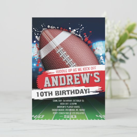 Personaliseer American FOOTBALL WATCH Party Kaart (Staand voorkant)