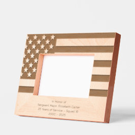 Personaliseer | Amerikaanse Vlag Politiepensioen Gegraveerde Lijstjes