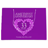 Personaliseer amethyst foto van 33 jaar paars large cadeautasje (Voorkant)